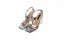 stříbrné dámské sandaly na podpatku
