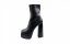 Černé extravagantní vysoké boty na podpatku s platformou - Barva: Černá, Velikost: 39